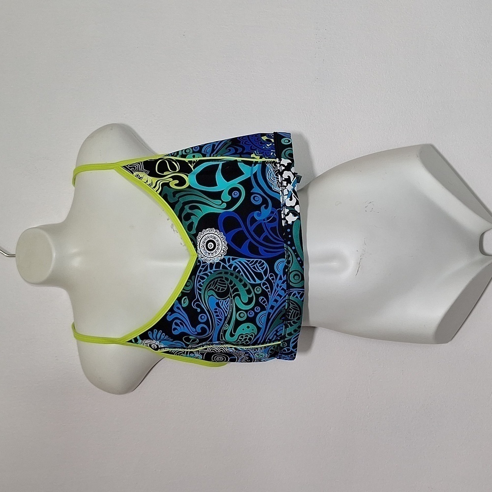 Reebok Swim Bikini Top Paisley Print Raceback